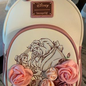 Loungefly Disney Beauty and The Beast Floral Mini Backpack